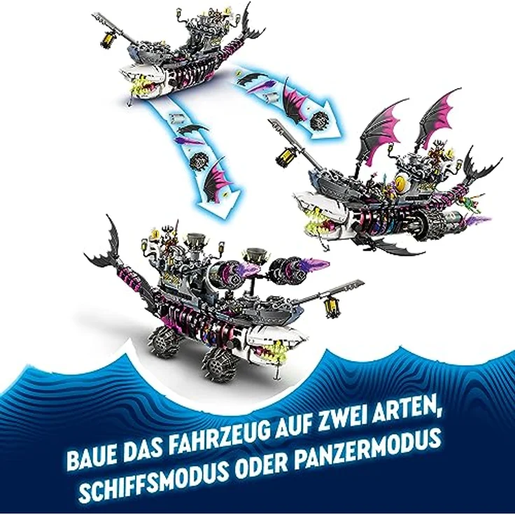 LEGO 71469 DREAMZzz Albtraum-Haischiff, Baue 2 Arten des Piraten-Boot-Spielzeuges, Modellbausatz mit 4 Minifiguren, Spielzeug für Kinder, Mädchen, Jungen, basierend auf der TV-Show – Bild 3