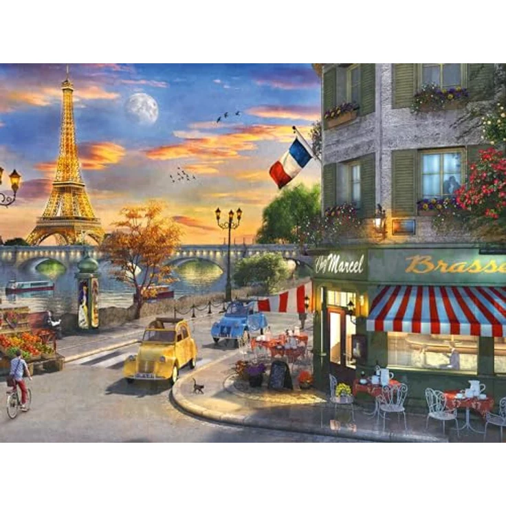 Ravensburger Puzzle Romantisches Paris, 1500 Teile, handgefertigte Stanzformen, blendfreies Motiv, Recyclingkarton – Bild 1