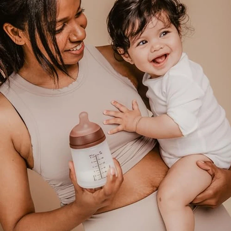 Suavinex Anti-Colic Babyflasche Zero Zero, 180 ml mit anpassbarem Silikon-Sauger (A) für Stillen und Flaschennahrung, Deep – Bild 3