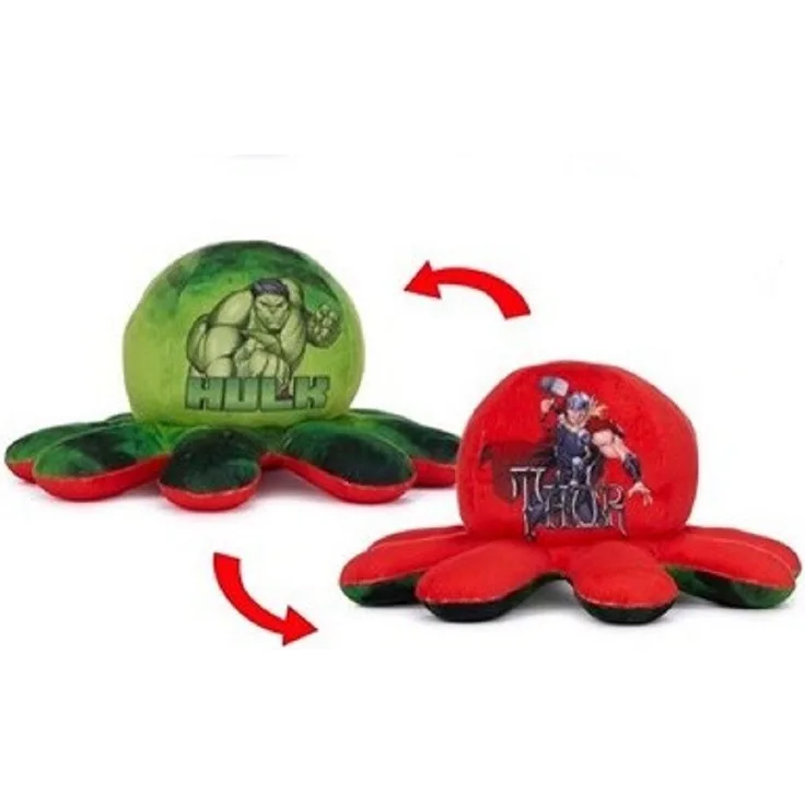 MARVEL Kuscheltier Oktopus Reversible 30 cm Kuscheltier Wende Plüschtier Octopus Marvel (1-St), Octopus Marvel Hulk Thor