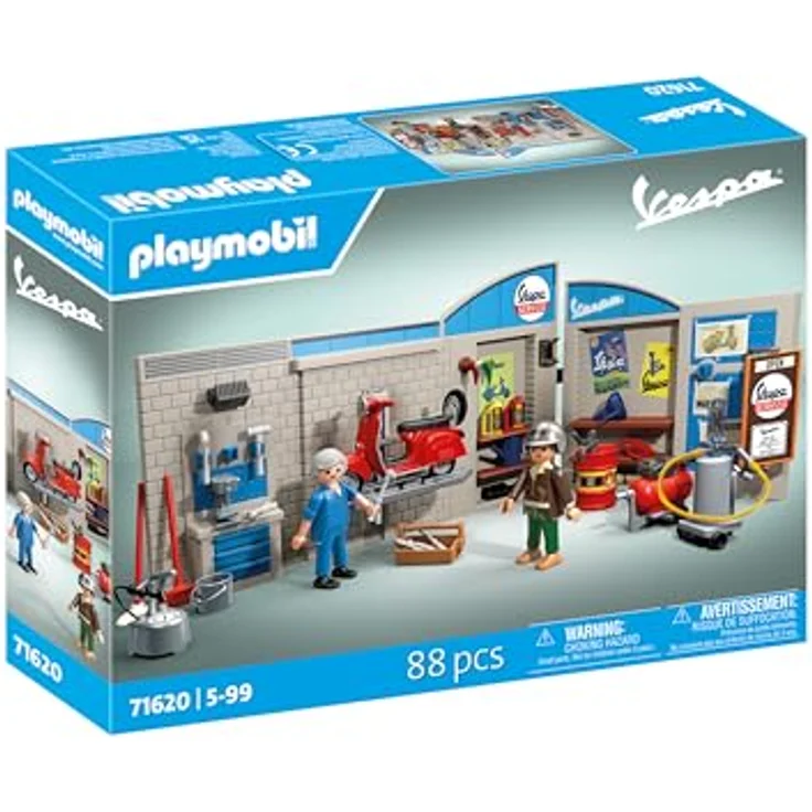 Playmobil® Konstruktions-Spielset 60s Vespa Garage (71620), Vespa, (88 St), Made in Europe – Bild 2