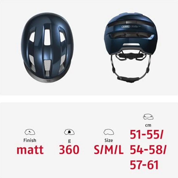 ABUS Fahrradhelm PURL-Y, NTA-Schutzhelm für E-Bike und S-Pedelec, blau, Größe S – Bild 5