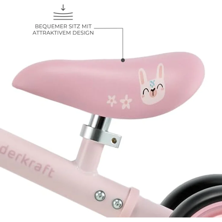 Kinderkraft Cutie Flash Laufrad, Lernlaufrad mit LED-Lichtern, sichere Konstruktion, verstellbarer Sitz für Kinder ab 1 Jahr, Rosa – Bild 4