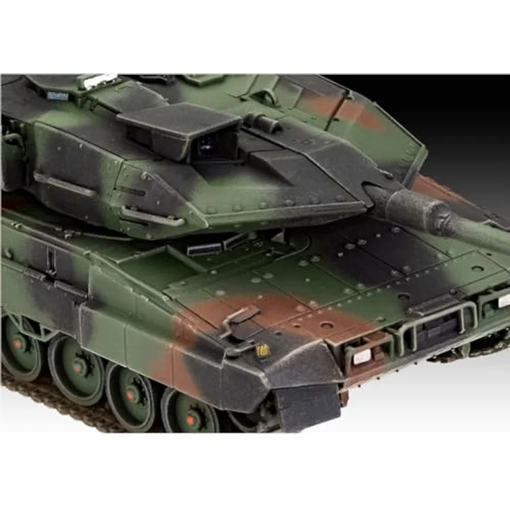 Revell Model Set Leopard 2 A7V, modernisierter Kampfpanzer mit drehbarem Turm und zweiteiliger Kette, inklusive Zubehör – Bild 4
