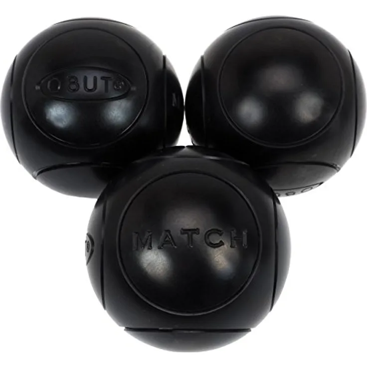 Obut Match Pétanque-Kugeln, 1 Markierung, Schwarz, 72 mm, 690g