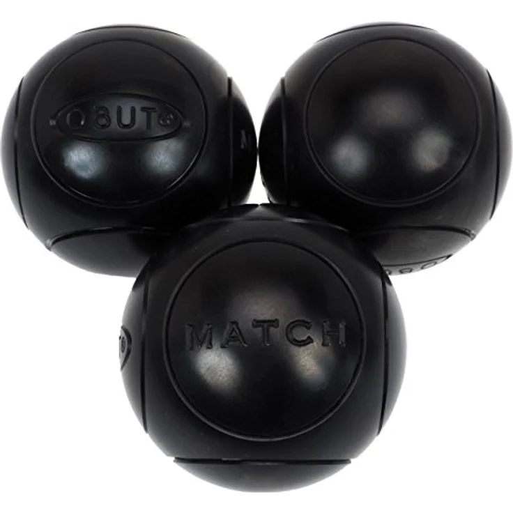 Obut Match Pétanque-Kugeln, 1 Markierung, Schwarz, 72 mm, 690g – Bild 1