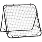 HOMCOM Fußball Rebounder Kickback Tor Rückprallwand Netz für Baseball Fußball Fußballtor für Training Verstellbarer Winkel Metallrohr PE Gewebe 96 x 80 x 96 cm Schwarz