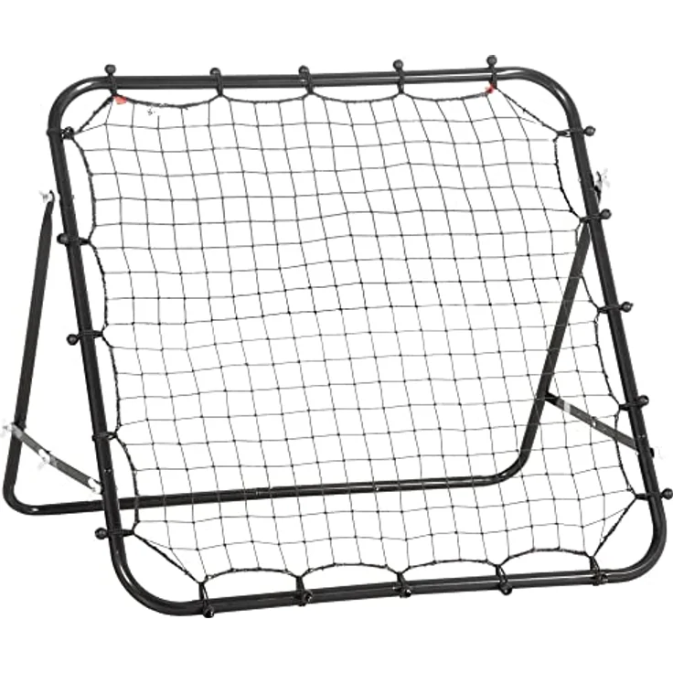 HOMCOM Fußball Rebounder Kickback Tor Rückprallwand Netz für Baseball Fußball Fußballtor für Training Verstellbarer Winkel Metallrohr PE Gewebe 96 x 80 x 96 cm Schwarz – Bild 1