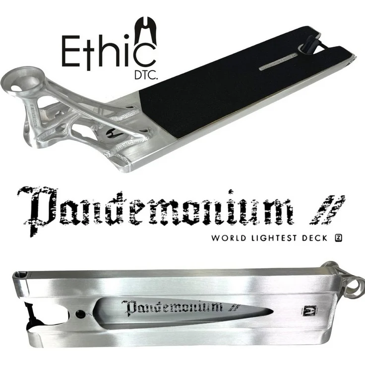 Ethic DTC Pandemonium V2 BOXED Stunt-Scooter Deck gebürstet Silber - Ultimative Leichtigkeit und Stabilität – Bild 1