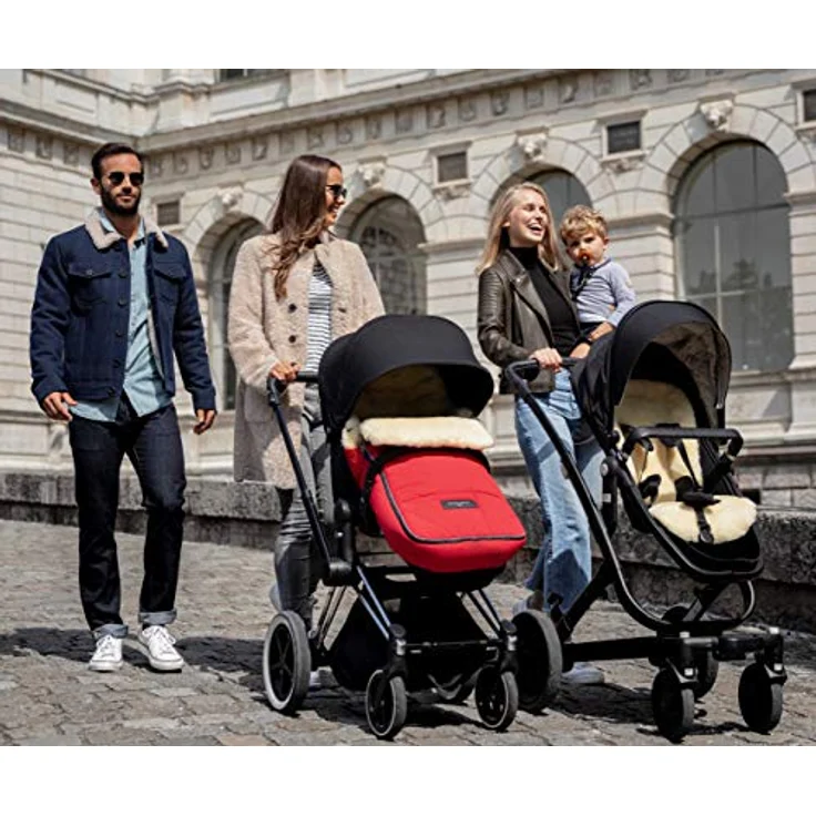 Lammfell Kinderwagen-Fußsack AROSA von WERNER CHRIST BABY – kuscheliger Buggy Lammfell-Fußsack, medizinisches Fell, als Wickelunterlage & Kinderwageneinlage verwendbar, in stone (grau) - Preisvergleich – Bild 8