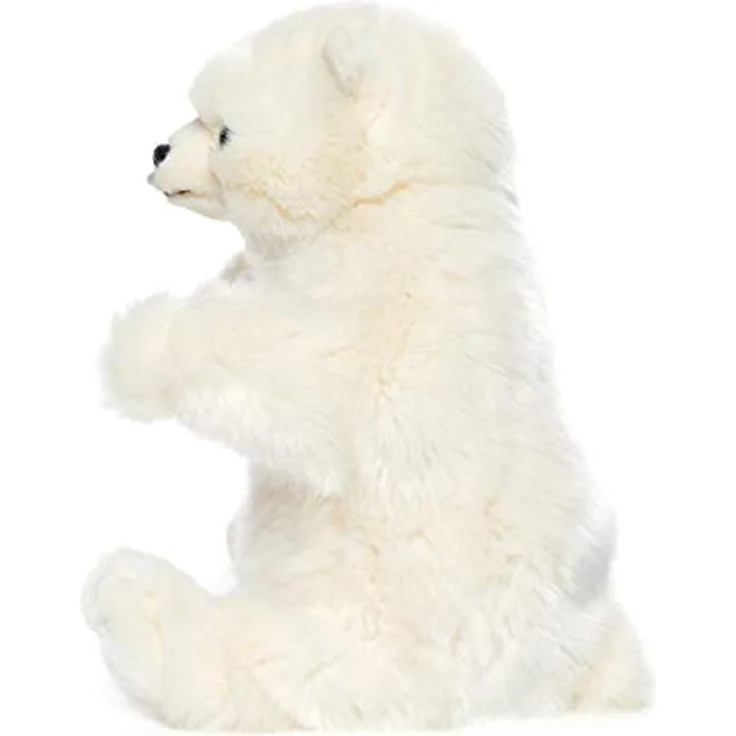 Hansa Creation Handpuppe Eisbär, flauschiges Kuscheltier mit robustem weißen Fell – Bild 6