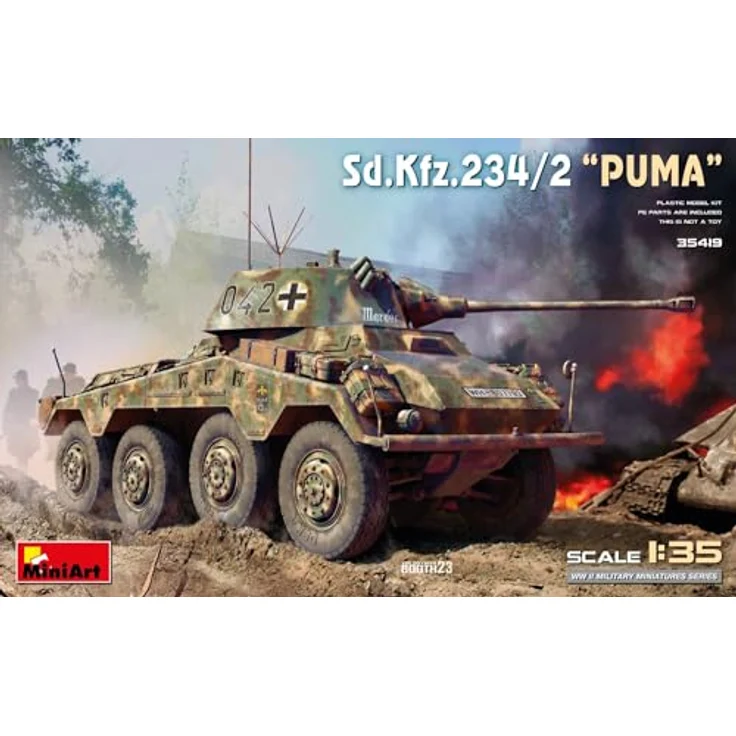 Other 1:35 Sd.Kfz.234/2 Puma, Modellfahrzeug mit beweglichen Kettengliedern und 6 Varianten-Optionen – Bild 7