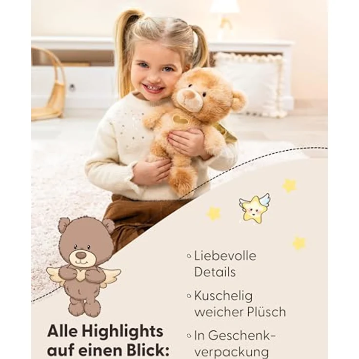 NICI Dein Schutzengel Kuscheltier Bär La La Bearie 28cm in Geschenkbox - Teddybär klein, Niedliches Stofftier zum Kuscheln und Spielen, Plüschtier für Schmusetierliebhaber - 61184 – Bild 4