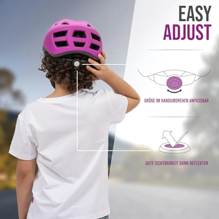 Apollo Kinder Fahrradhelm, Multisport Helm für Kinder & Jugendliche, verstellbar, ab 3 Jahre, Größe 48-52 cm (S), trendige Farben & Muster, mit Reflektor, Sicherheit für Fahrrad & Roller – Bild 2
