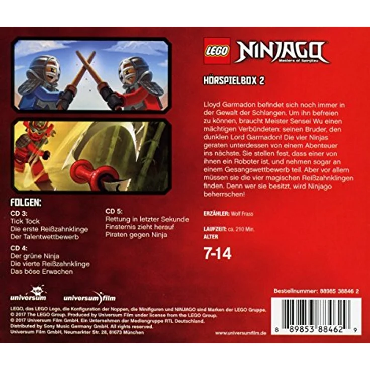 Leonine Hörspiel LEGO® Ninjago Hörspielbox 2, spannendes Hörspielabenteuer für Kinder ab 6 Jahre – Bild 2