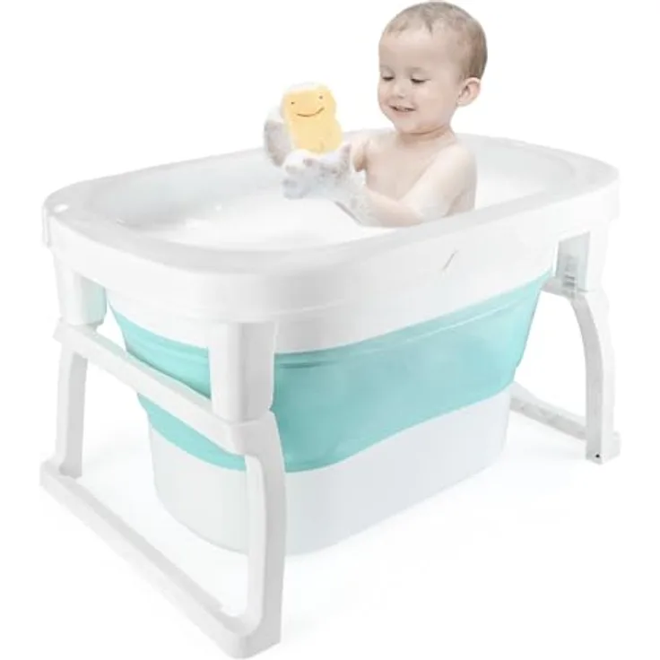 HUOLE Baby Bathtub Foldable, Faltbare Badewanne für Neugeborene, rutschfest und umweltfreundlich, extragroßer Raum 72 x 51 x 42 cm
