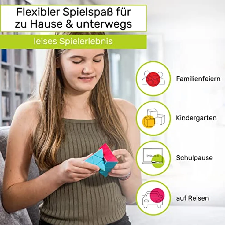 CUBIDI® - Zauberwürfel Pyramide - Spannender Pyraminx Brainteaser für Kinder und Erwachsene (ohne Sticker) – Bild 5