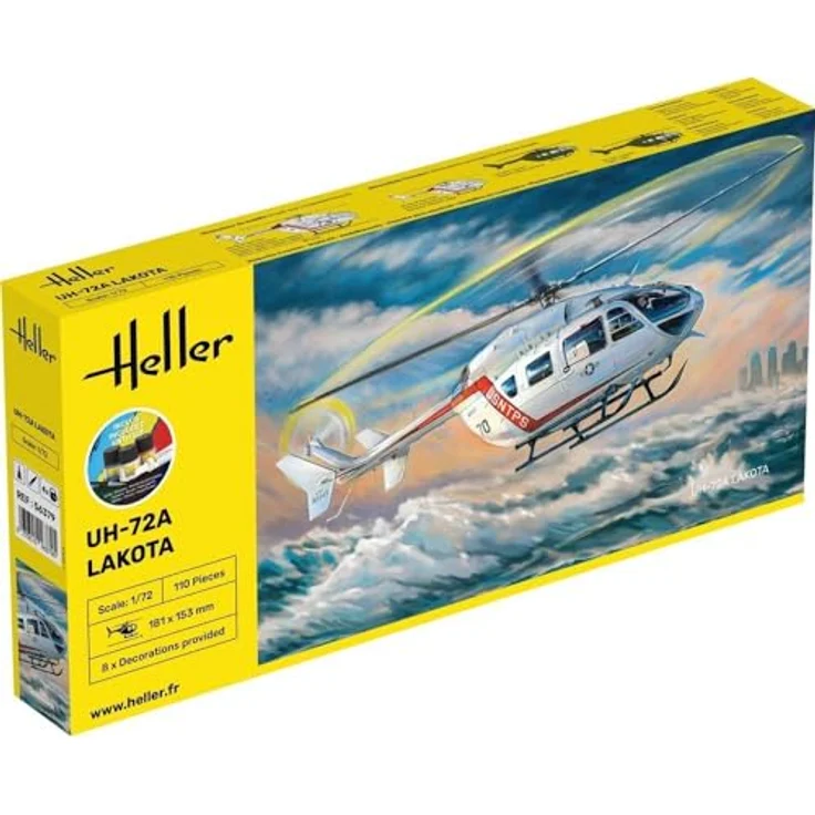 Heller 56379 Eurocopter UH 72A Lakota, Modellbausatz aus Kunststoff, grau – Bild 1