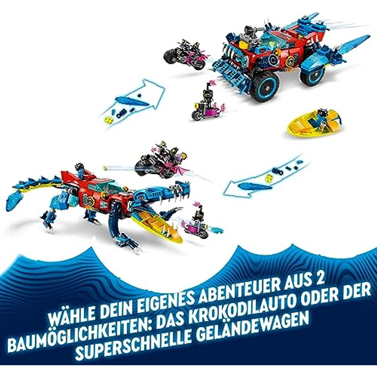 LEGO 71458 DREAMZzz Krokodilauto, 2in1 Set als Monster Truck oder Krokodil-Spielzeug-Auto, mit Minifiguren Cooper, Jayden und Nachtjäger, kreatives Geschenk für Kinder ab 8 Jahren – Bild 3