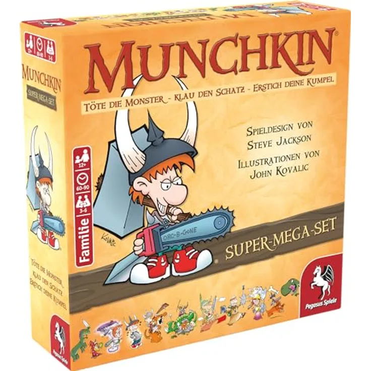 Pegasus Spiele 17035G Munchkin Fantasy Super-Mega-Set, Komplett-Set mit zehn Munchkin-Sets und acht Bonus-Boostern inbegriffen
