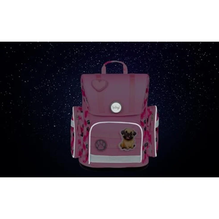 Baagl Schulranzen Set 3-teilig, ergonomische Schultasche mit Pfötchen-Design, inkl. Turnbeutel und Federmäppchen, anatomisch gepolstert – Bild 5