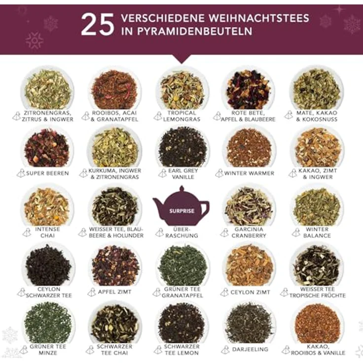 English Tea Shop Tee Adventskalender "Mosaik grün", BIO, 25 Pyramidenbeutel – Bild 2
