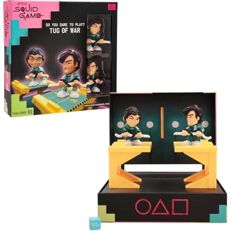 Squid Game Tug of War Challenge (70111), Brettspiel mit 2 exklusiven Figuren und Mini-Set, für 2 Spieler ab 17 Jahren – Bild 1