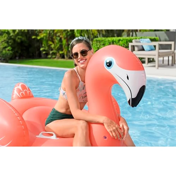 Bestway Schwimmtier Flamingo, 148 x 127 x 99 cm, 1 Person, Color Shield Beschichtung, Robuste Haltegriffe, Sicherheitsventile, Strapazierfähiges PVC, Lebendiges Design – Bild 5