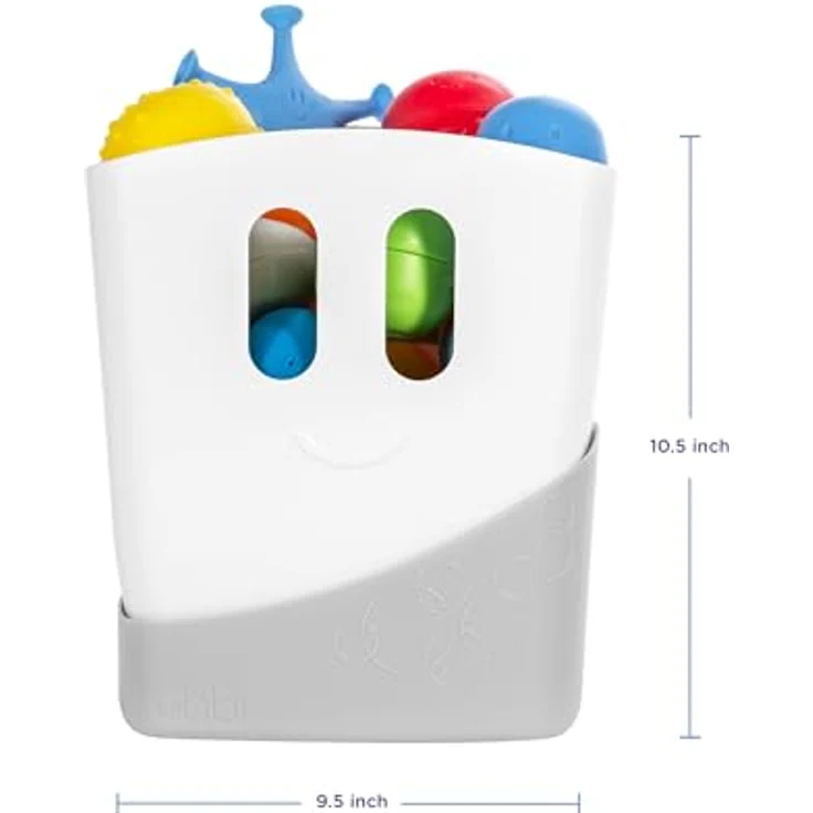 UBBI Auffangbehälter für Badespielzeug 24x18x25cm weiß/ grau - Preisvergleich – Bild 3