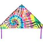 HQ Design Delta 140cm, Einleiner Kinderdrachen mit 17kp Polyesterschnur 40m, für wenig Wind ab 5 Jahren, Tie Dye