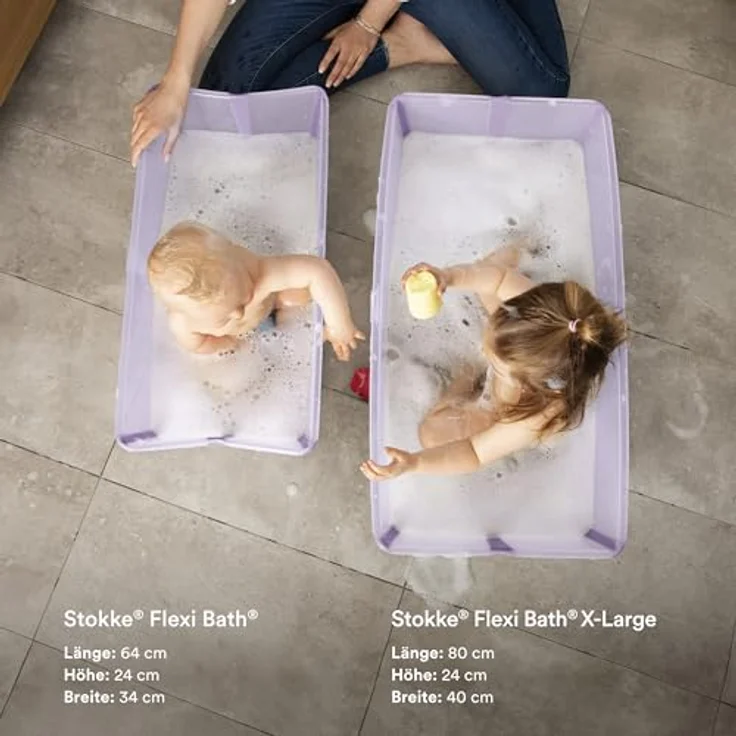 Stokke Flexi Bath, faltbare Babybadewanne in Sandy Beige, leicht & robust, ideal für Neugeborene und unterwegs – Bild 3