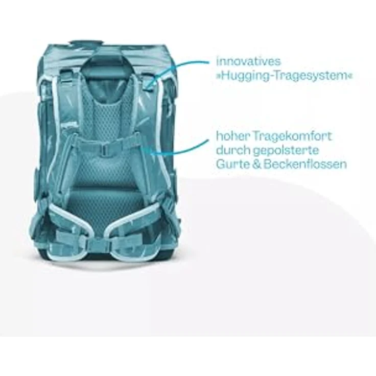 ergobag cubo light Schulranzen Set (6-tlg.), ultraleichter Rucksack mit „Hugging-System“, 780 g, ideal für zart gebaute Kinder – Bild 4