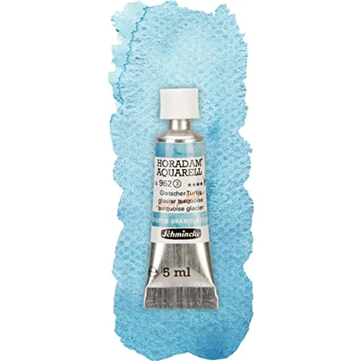 Schmincke HORADAM® AQUARELL Super Granulation Trio Gletscher, 5 ml Tuben, sehr stark granulierende Farbtöne: Gletscher Türkis, Gletscher Grün, Gletscher Schwarz – Bild 2