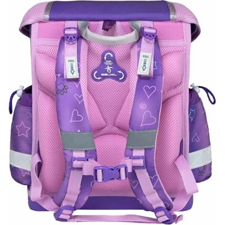 Belmil Schulranzen "Classy" 2025, 4tlg. Set für 1. Klasse, ergonomisch, Katzen-Design, leicht, mit Sportbeutel und Etui, für Mädchen – Bild 6