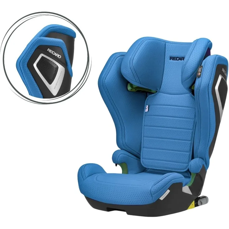Recaro Axion 1, Kindersitz Gruppe 3 (3-12 Jahre) mit ISOFIX-Installation, Calm Blue