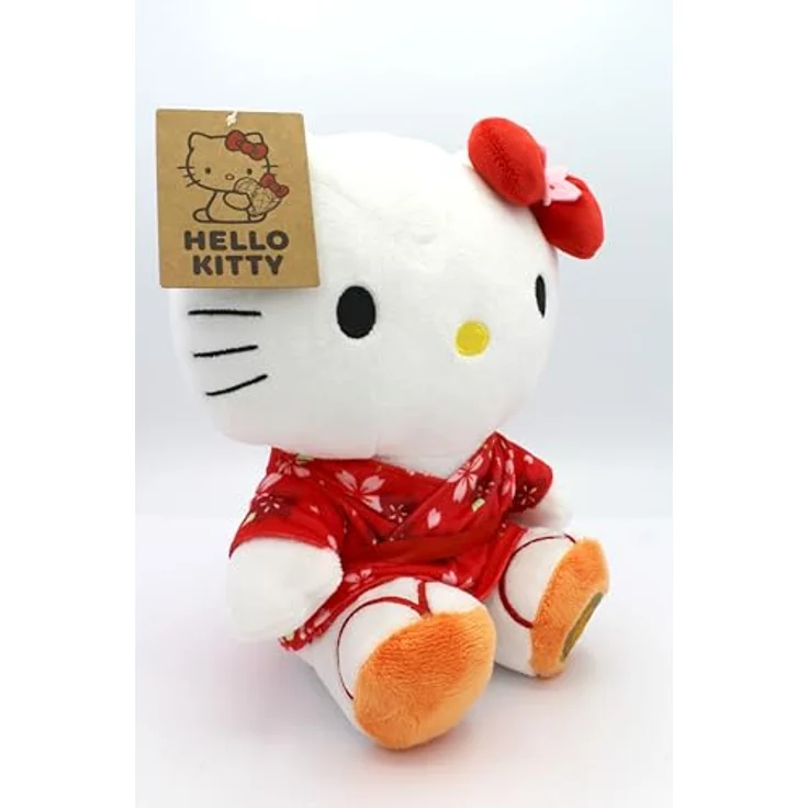 Joy Toy Hello Kitty mit Kimono, Plüschtier aus 100% recyceltem Material, 14x13x24 cm, in wiederverwendbarer Verpackung – Bild 4