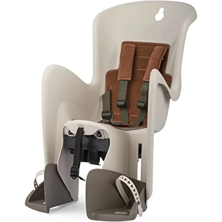 Polisport Kindersitz Hinten POLISPORT Bilby Creme/Braun mit Höhenverstellbarem Sicherheitsgurt