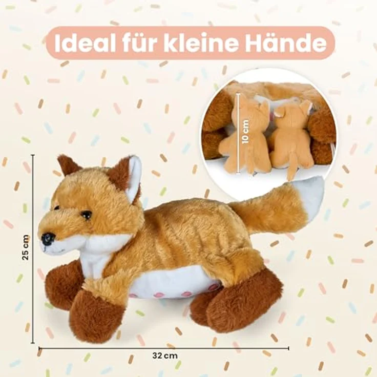 Mamanimals 2020607, Fuchs, Kuscheltier für Kinder und Erwachsene – Bild 2