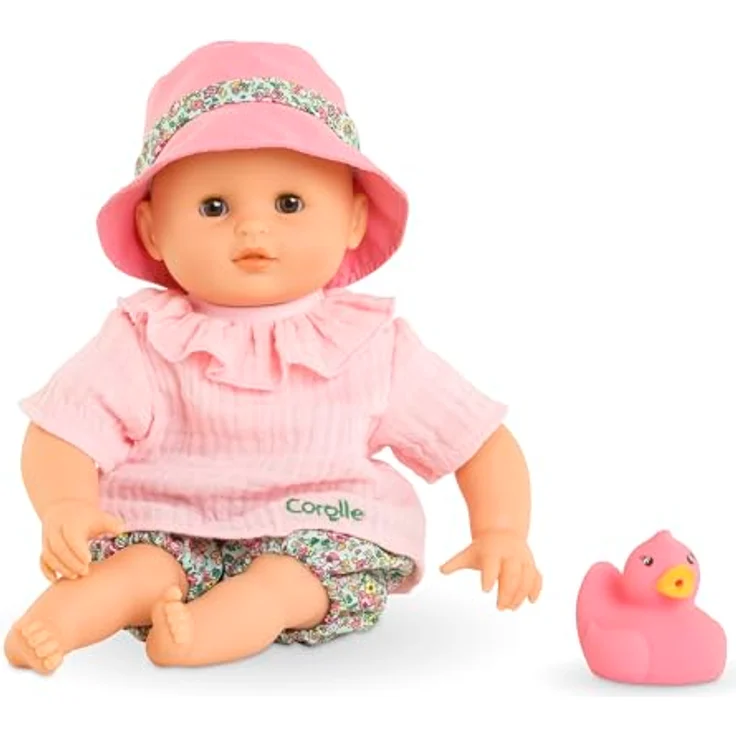 Corolle Mon Premier Poupon Badebaby Coralie, Weichkörper-Badepuppe mit Schlafaugen, abnehmbare Kleider, Vanilleduft, 30 cm, ab 18 Monaten – Bild 1