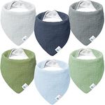 Lulu moon Lätzchen Baby Dreieckstuch Baby Musselin Halstuch Baby für Junge und Mädchen (6 Stück, Fluss) - Preisvergleich