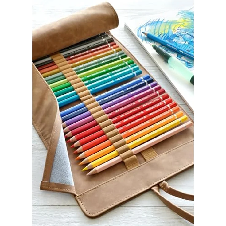 Faber-Castell 117530 - Aquarellstift Albrecht Dürer, 30 Stifte inklusive Stifterolle aus Kunstleder und Wassertankpinsel, hochwertige Pigmente, wasservermalbar – Bild 5