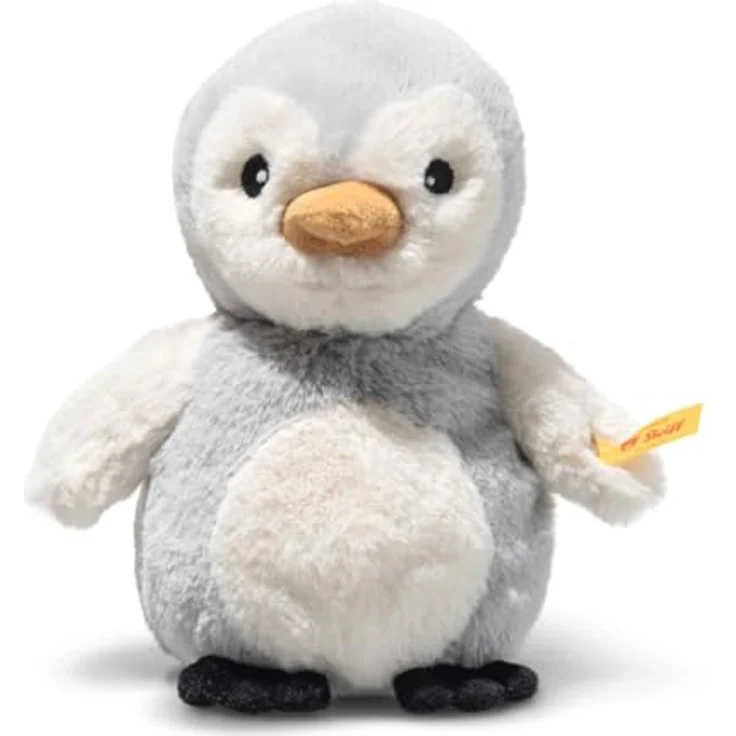 Steiff Kuscheltier Lio Pinguin mit Rassel, 14 cm, hellgrau, weich und kuschelig, für Babys ab 0 Monaten – Bild 1