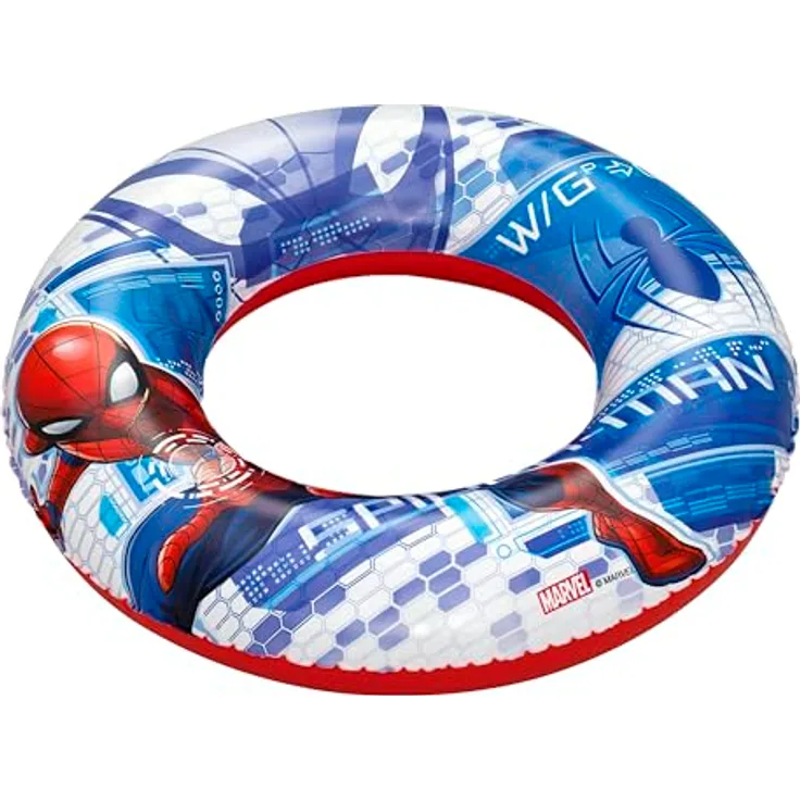 Bestway Spider-Man Kinder-Schwimmring Ø 48 x 11 cm, aufblasbarer Schwimmreifen, Farb- und Ausbleichschutz, Schwimmhilfe für Pool & Meer, für Kinder von 3-6 Jahren