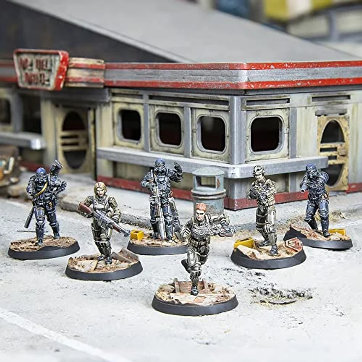 Modiphius Fallout: Wasteland Warfare - Brotherhood of Steel: Combat Patrol, Miniaturenset für Sammelfiguren aus der Capital-Welle – Bild 3