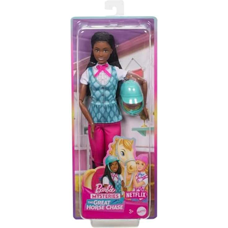 Barbie Anziehpuppe Mysteries: Das geheimnisvolle Pferdeabenteuer: Barbie Brooklyn, Puppe mit abnehmbarem Reitoutfit, stilvoll und realistisch – Bild 6