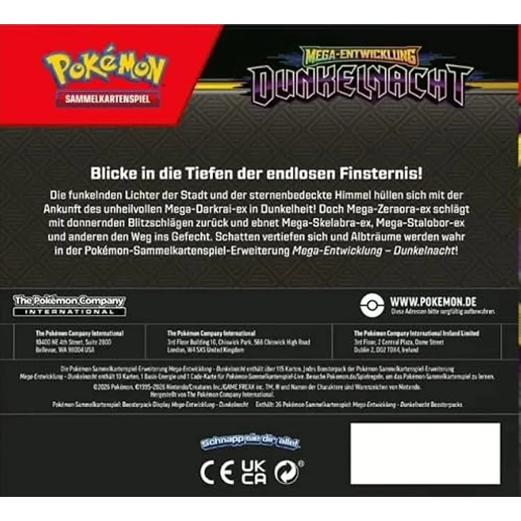 The Pokemon Company Pokémon Booster-Display Mega-Entwicklung Dunkelnacht, 36 Boosterpacks mit Ultra-Rare und Secret-Rare Karten – Bild 2