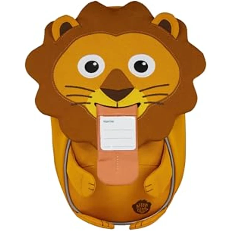 Affenzahn Kleiner Freund Kindergarten-Rucksack Löwe, ergonomisch, reflektierend, mit Namensschild und Ziehzunge, für 1-3 Jährige, Gelb – Bild 5