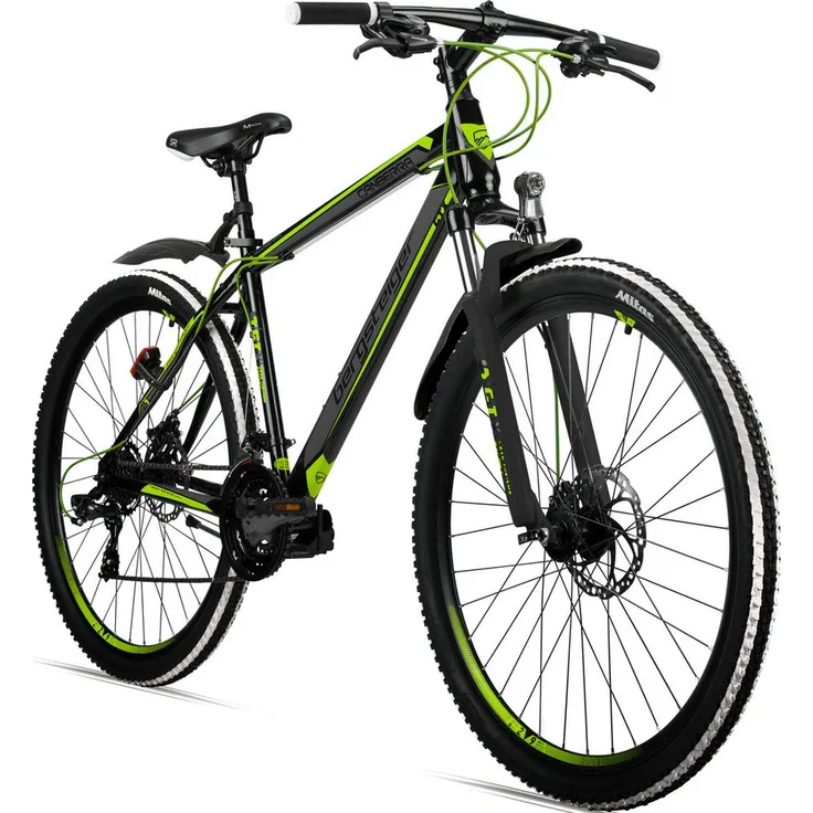 bergsteiger Mountainbike Canberra 26, 29 Zoll - 21 Gang Shimano Tourney RD-TY300, Scheibenbremsen, schwarz