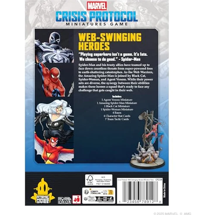 Atomic Mass Games Marvel Crisis Protocol Web Swinging Heroes Affiliation Pack, 4 Miniaturen inklusive Spider-Man, Agent Venom, Black Cat und Spider-Woman – Bild 2