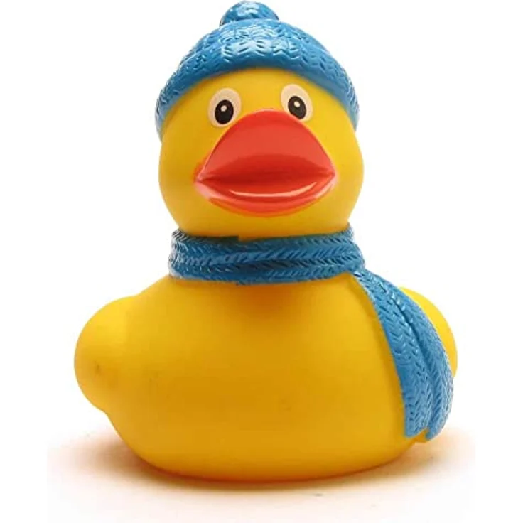 Duckshop Badeente - personalisierbar (Winter Ente), Schwimmendes Badewannenspielzeug mit Quietscheloch, max. 10 Zeichen Wunschtext – Bild 5